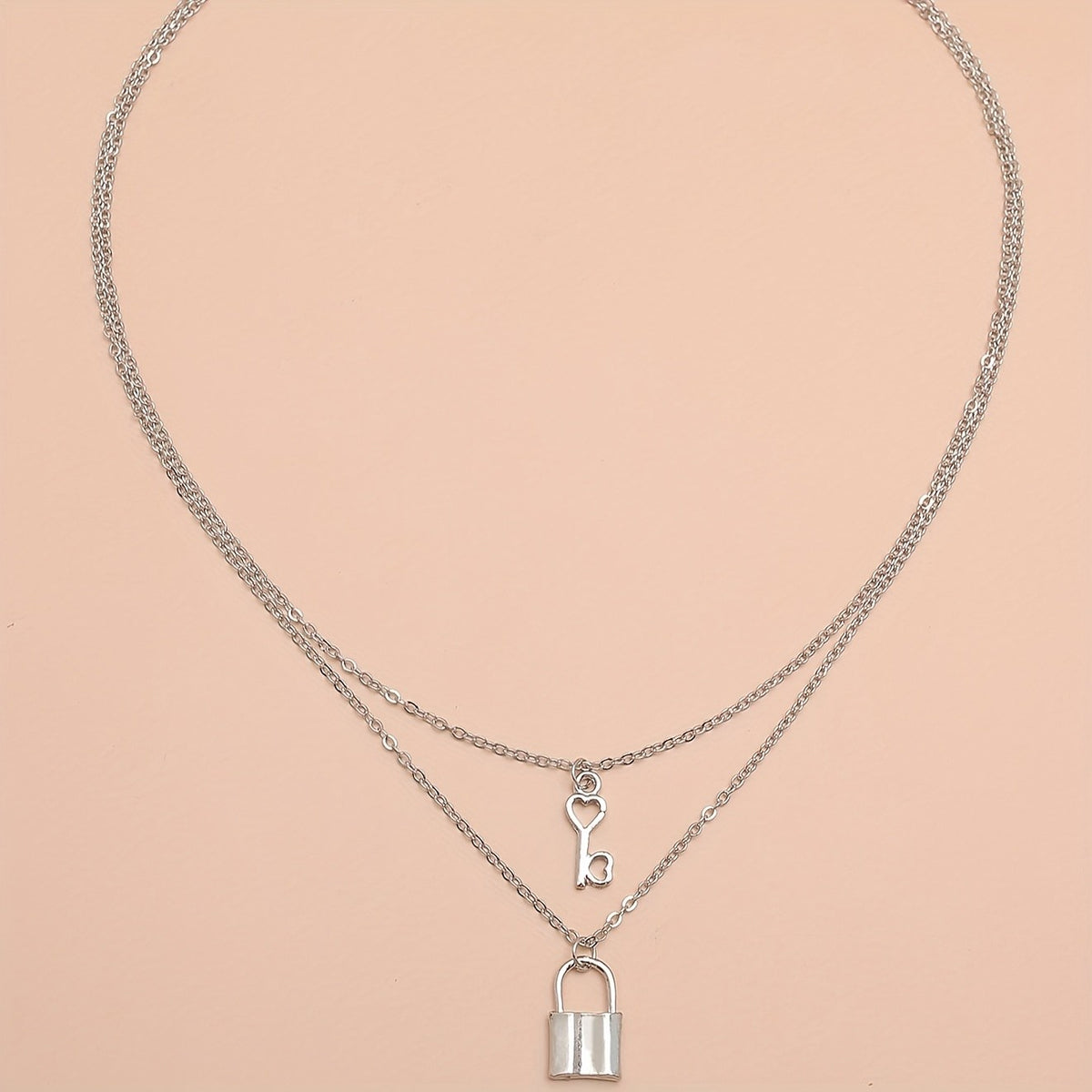 Lock & Heart Key Necklace Set