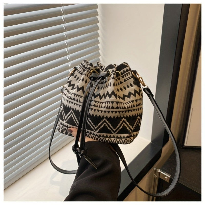 Floral Embroidered Bucket Bag