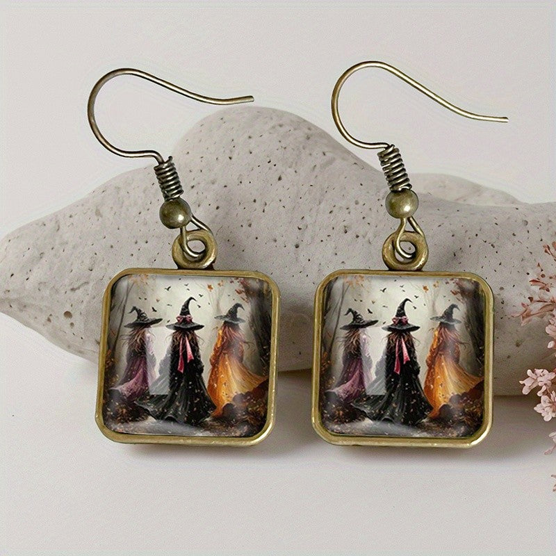 Three Witches Square Earrings