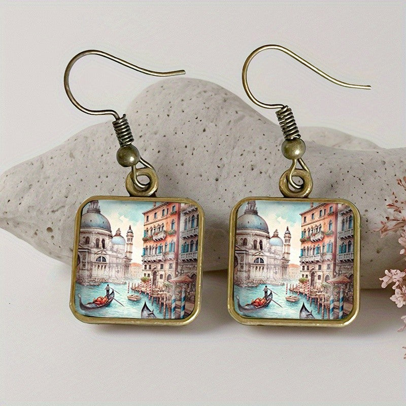 Venice Canal Square Earrings