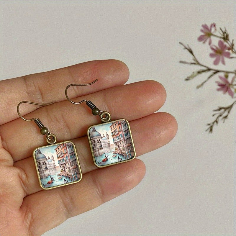 Venice Canal Square Earrings