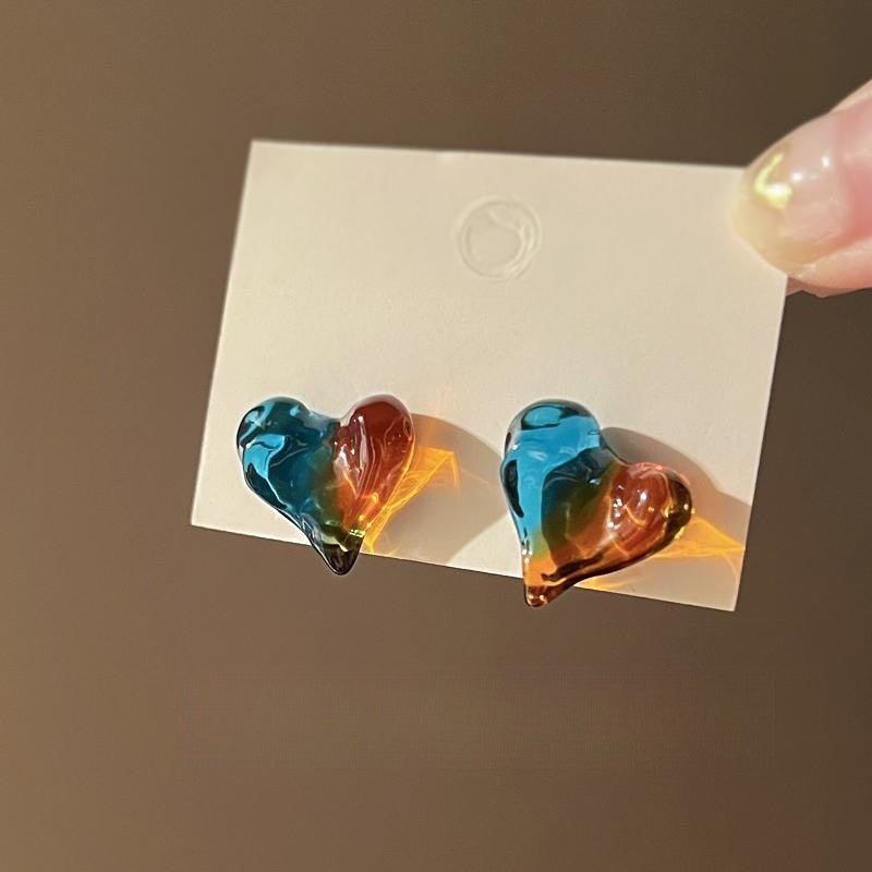 Multicolor Jelly Heart Earrings