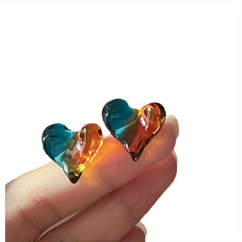 Multicolor Jelly Heart Earrings