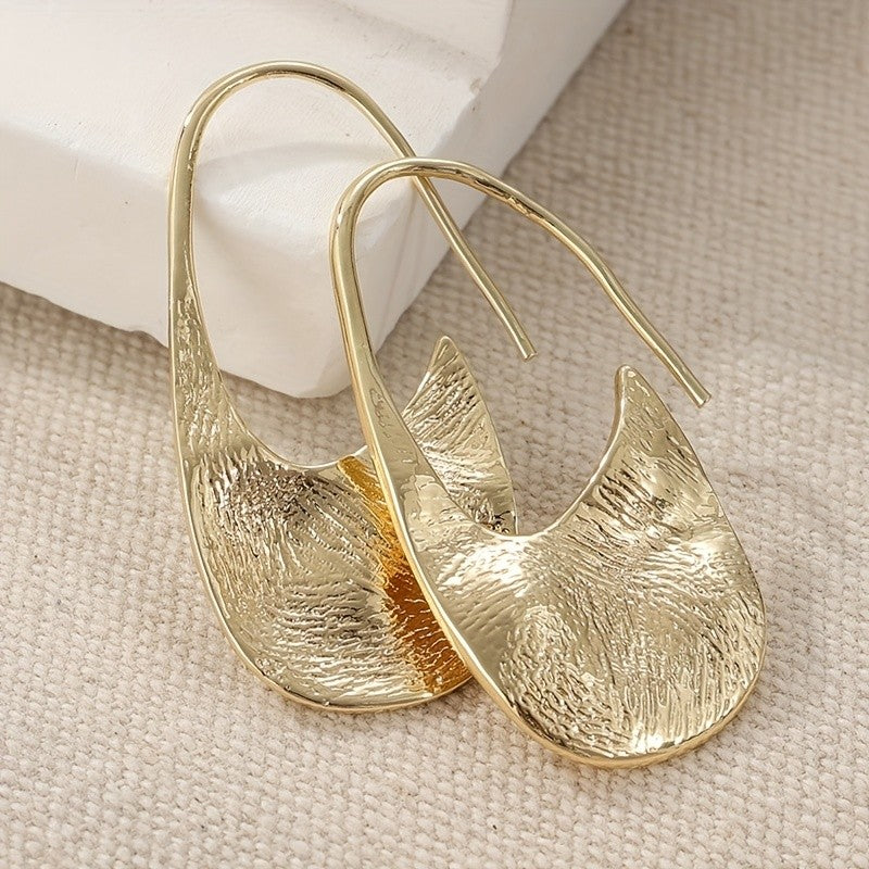 Textured Gold-Tone Scoop Earrings
