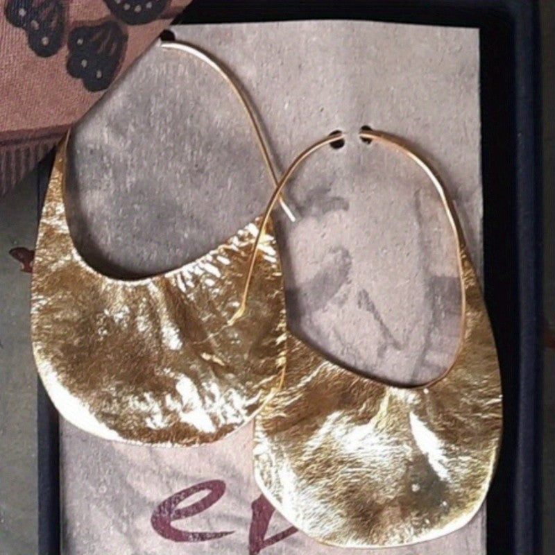 Textured Gold-Tone Scoop Earrings