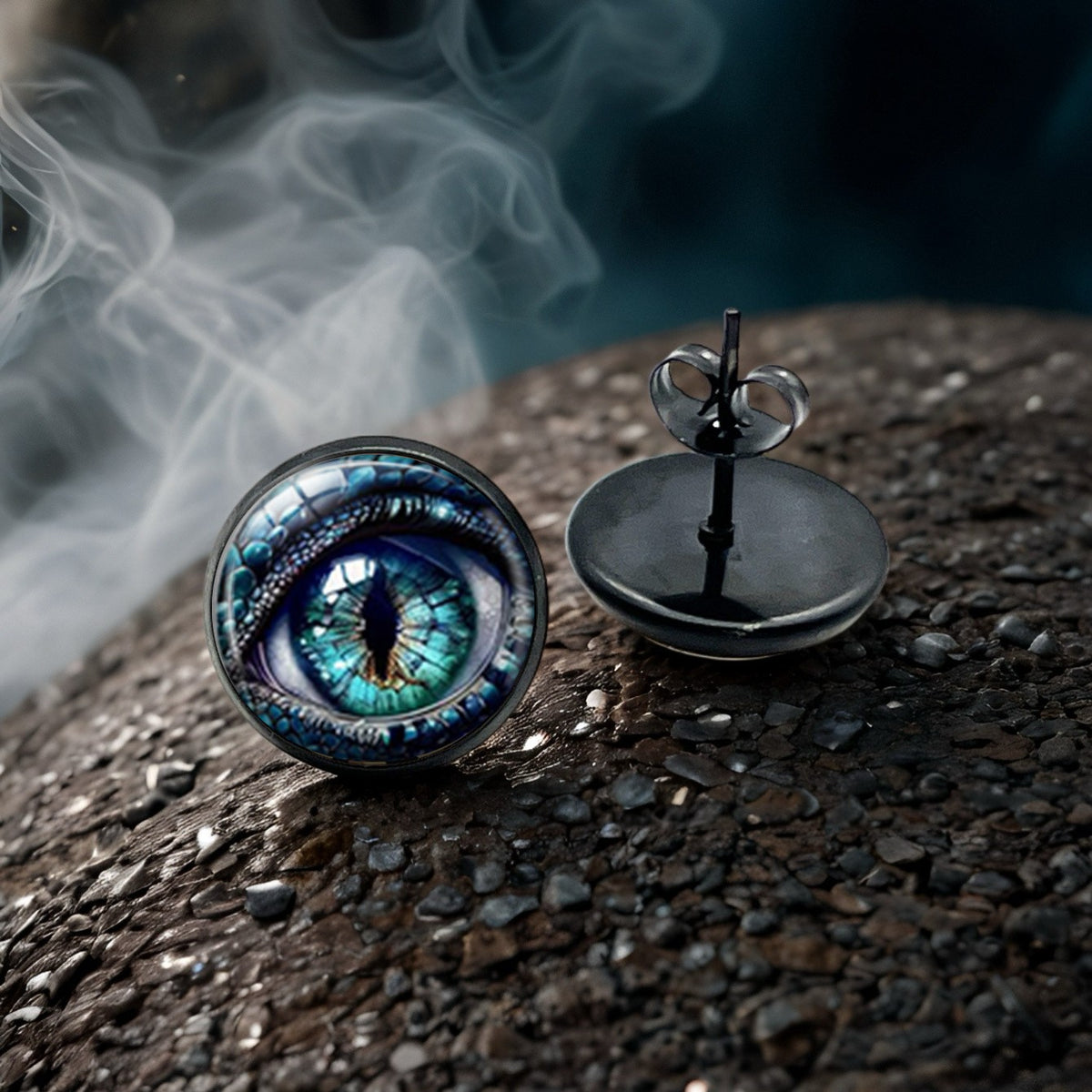 Blue Dragon Eye Stud Earrings