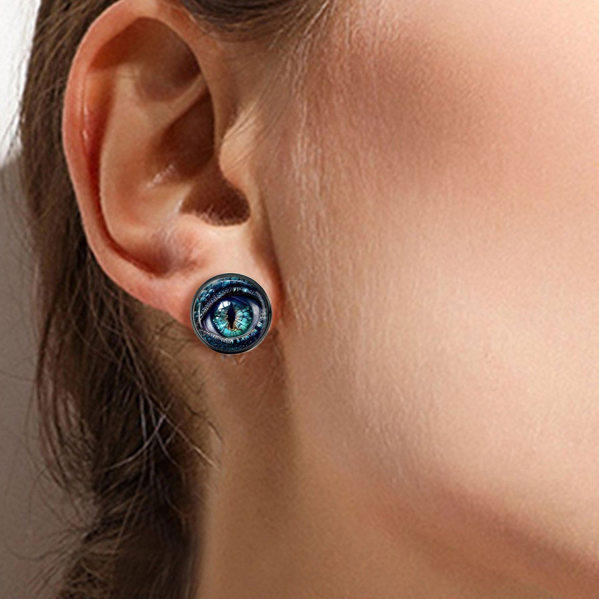 Blue Dragon Eye Stud Earrings