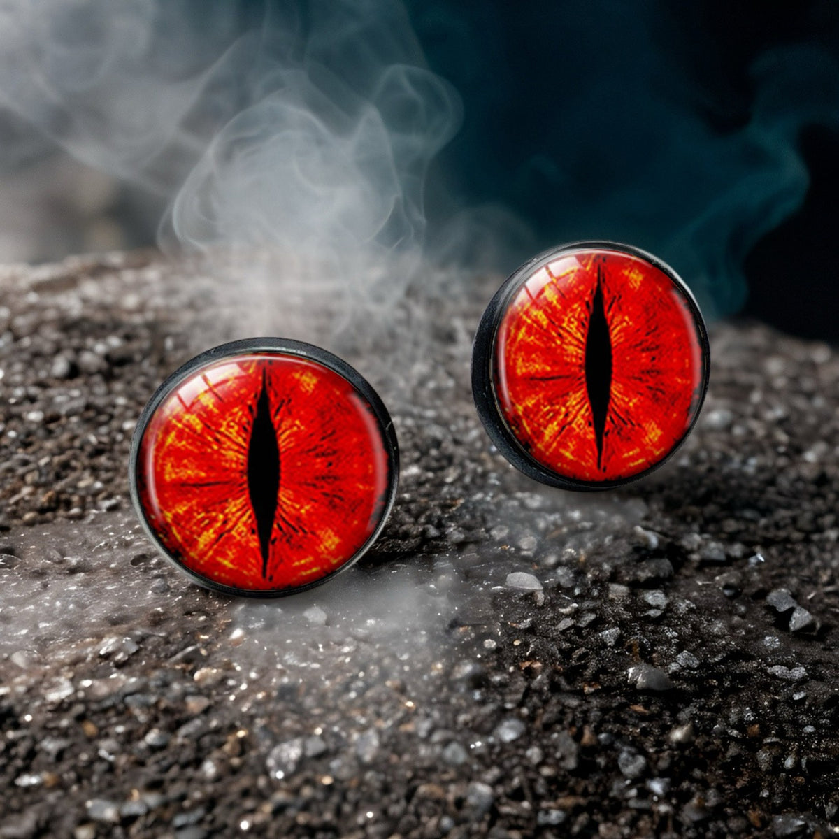 Red Dragon Eye Stud Earrings