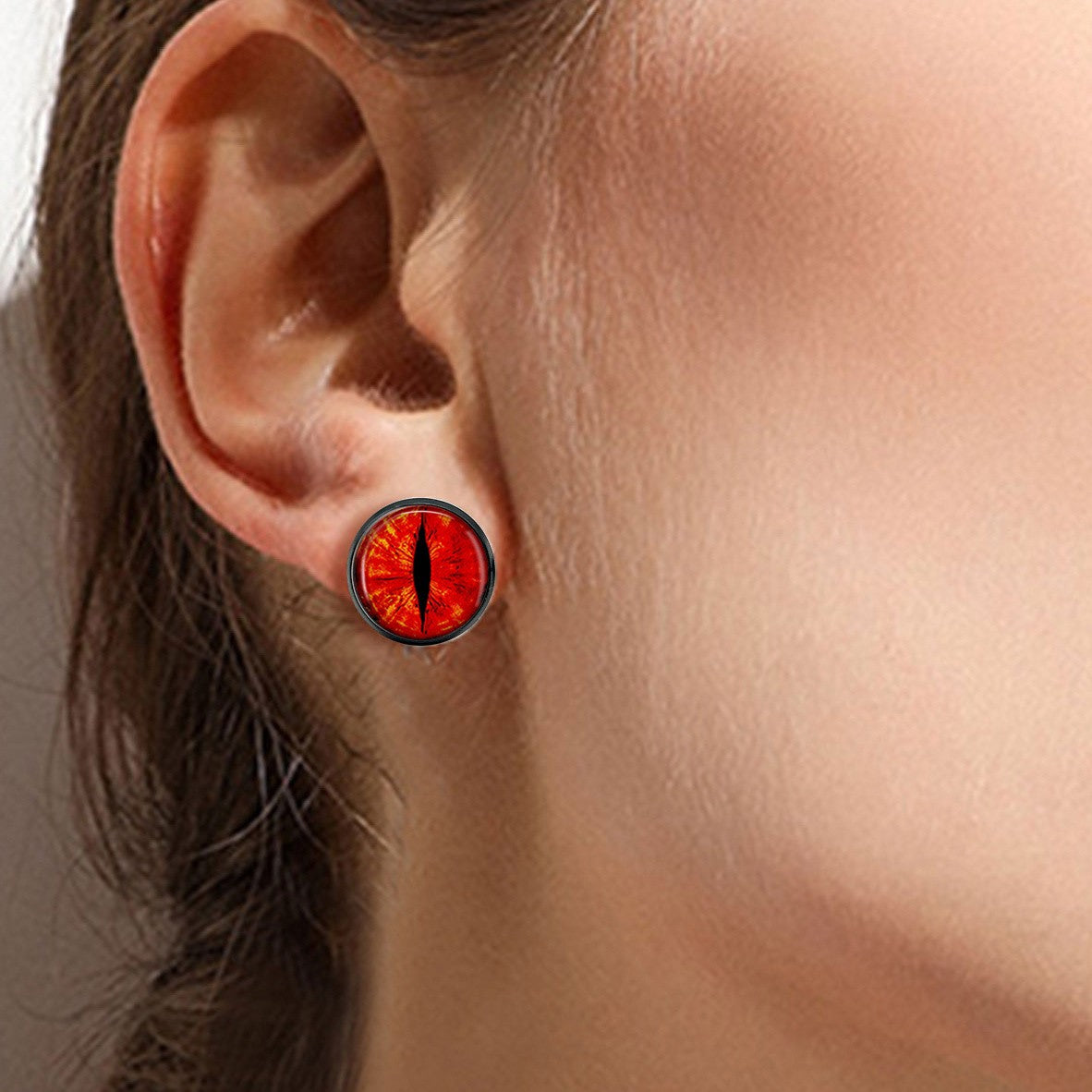 Red Dragon Eye Stud Earrings