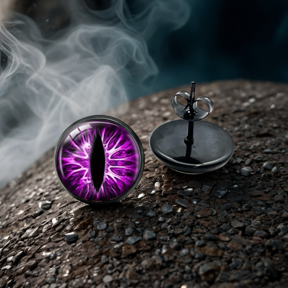 Purple Lightning Eye Stud Earrings