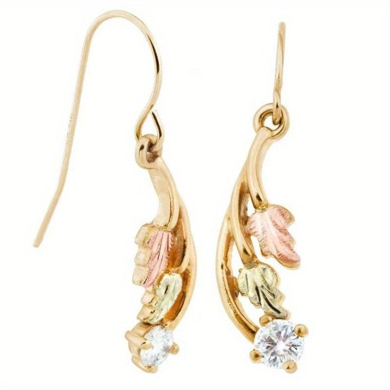 Tricolor Leaf Drop Earrings