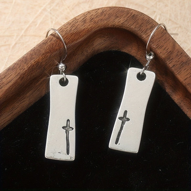 Cross Bar Drop Earrings
