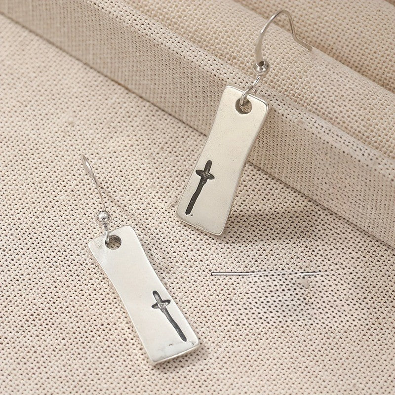 Cross Bar Drop Earrings