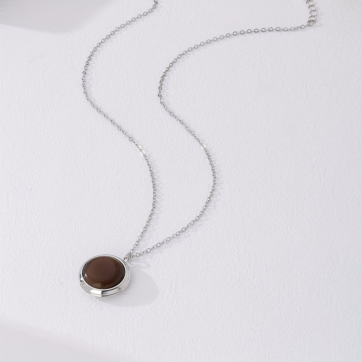 Cat's Eye Round Pendant Necklace