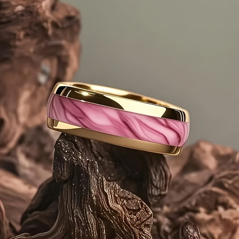 Marbled Band Ring Set