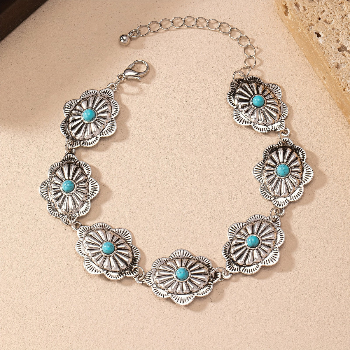 Floral Medallion Anklet