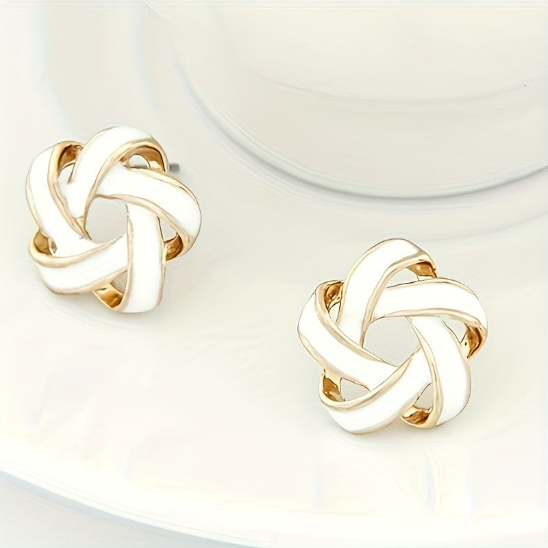 Woven Knot Stud Earrings