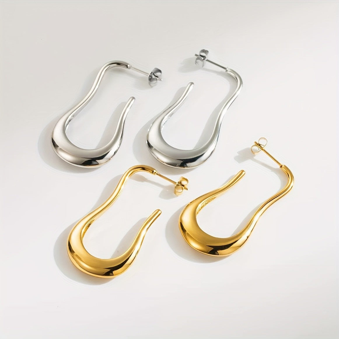 Open Teardrop Drop Earrings