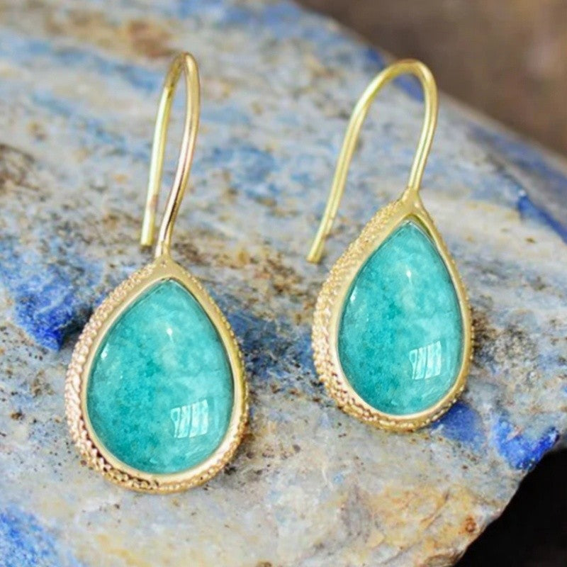 Blue Teardrop Drop Earrings