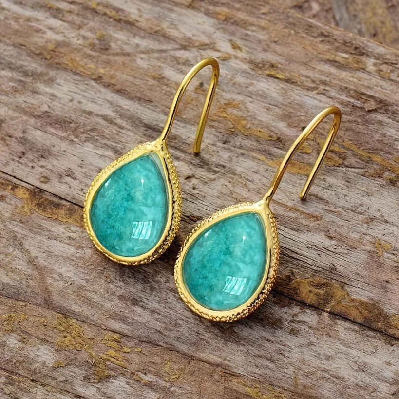 Blue Teardrop Drop Earrings