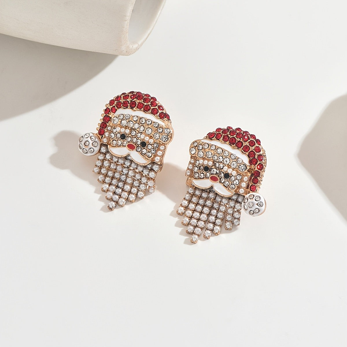 Rhinestone Santa Claus Earrings