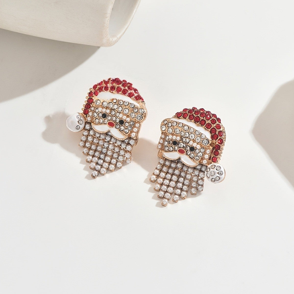 Rhinestone Santa Claus Earrings