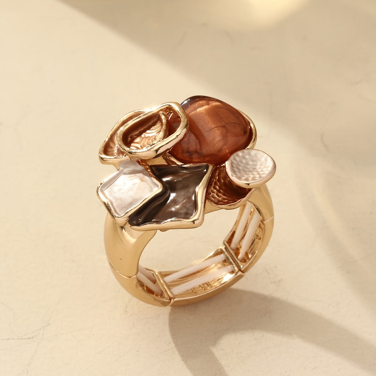 Brown Stone Mosaic Jewelry Set