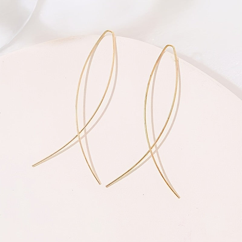 Sleek Crossed Wire Hoop Earrings