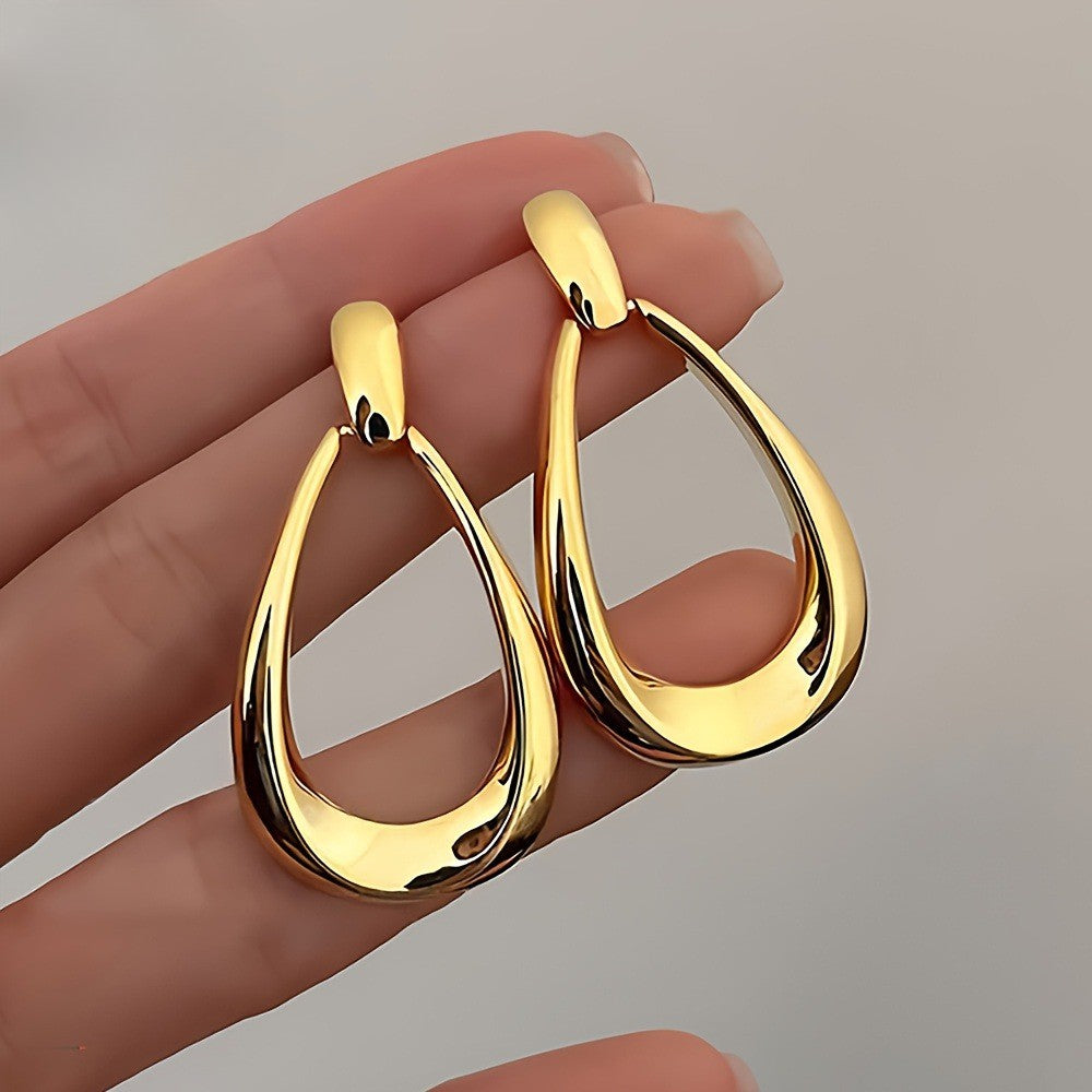 Polished Curved Drop Earrings