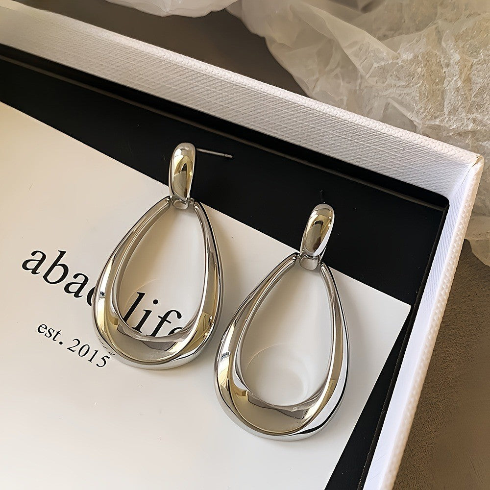 Polished Curved Drop Earrings