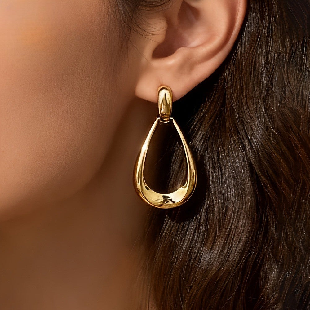 Polished Curved Drop Earrings