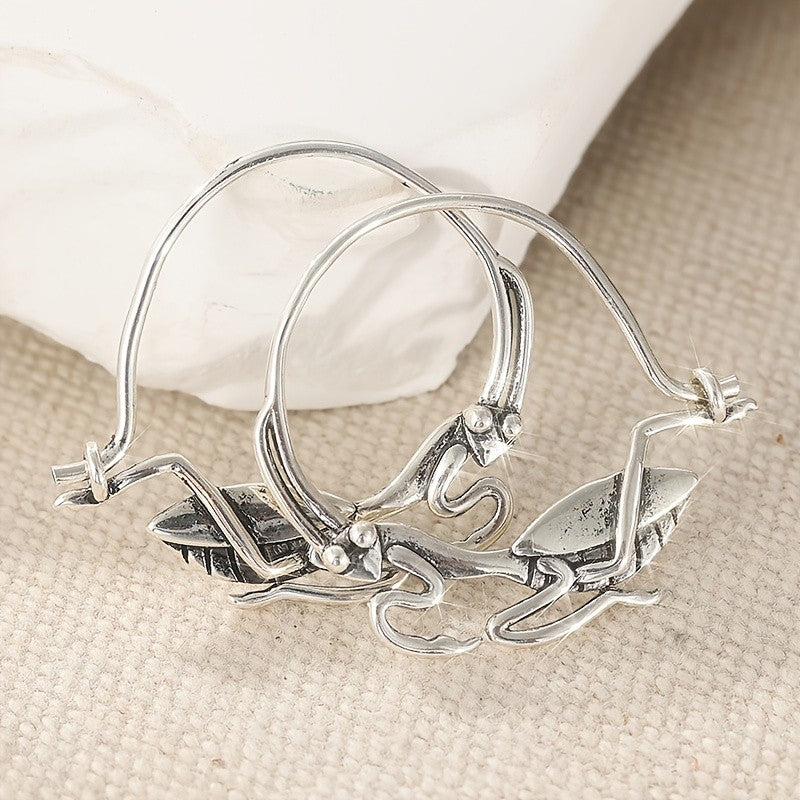 Sculptural Bird Hoop Earrings