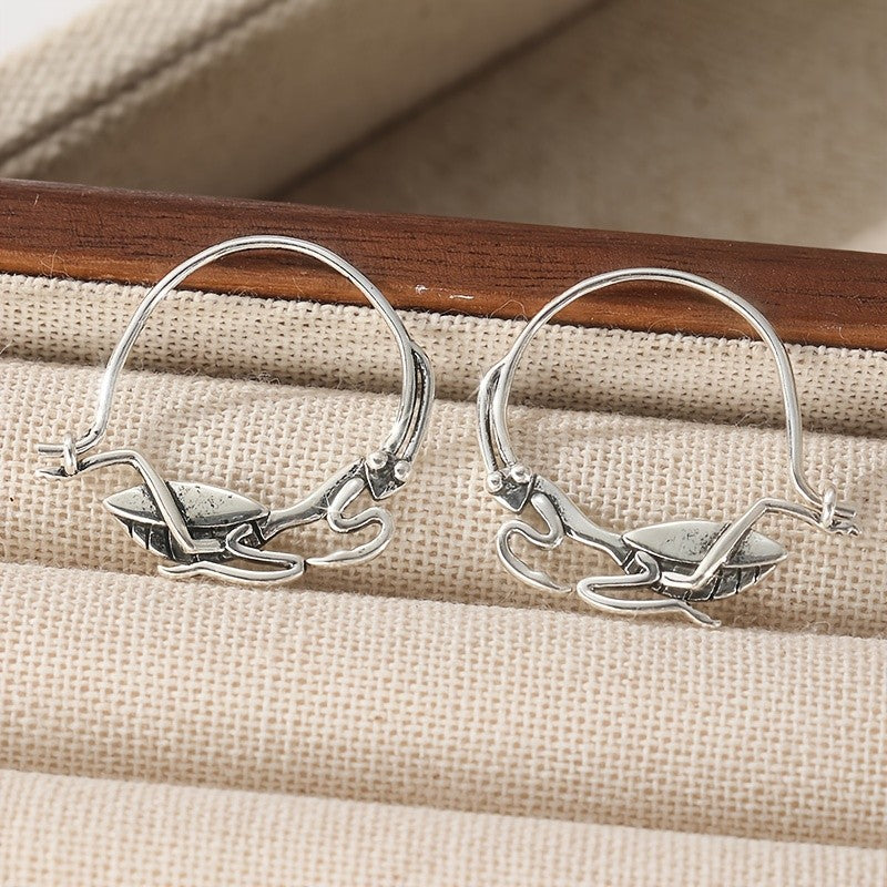 Sculptural Bird Hoop Earrings
