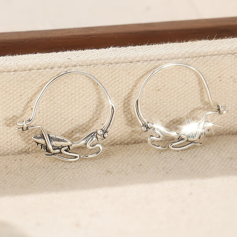 Sculptural Bird Hoop Earrings