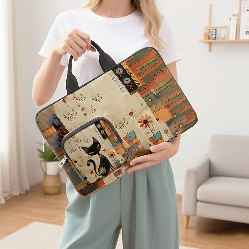 Black Cat Pattern Laptop Bag