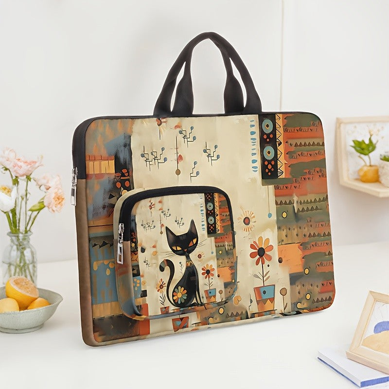 Black Cat Pattern Laptop Bag