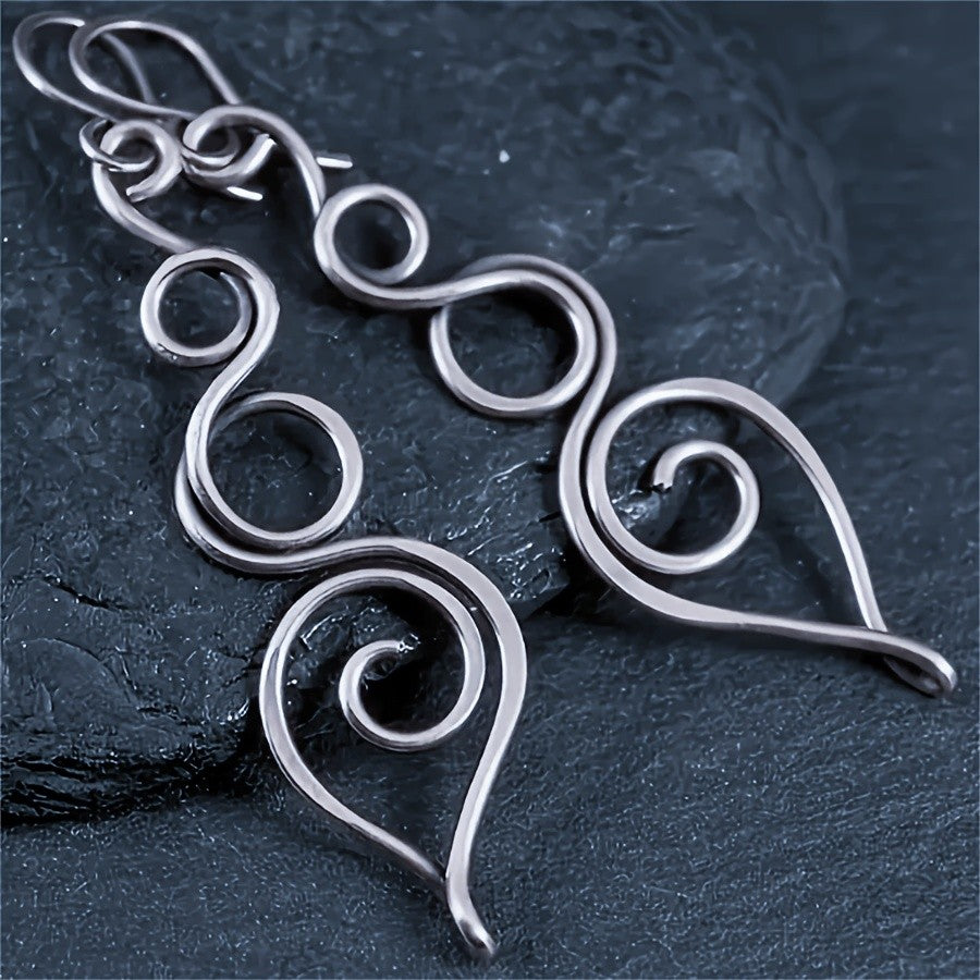 Copper Spiral Wire Earrings