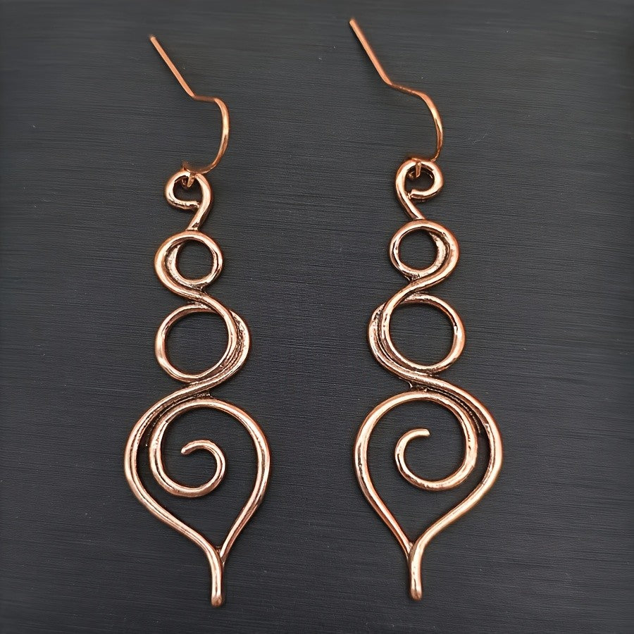 Copper Spiral Wire Earrings