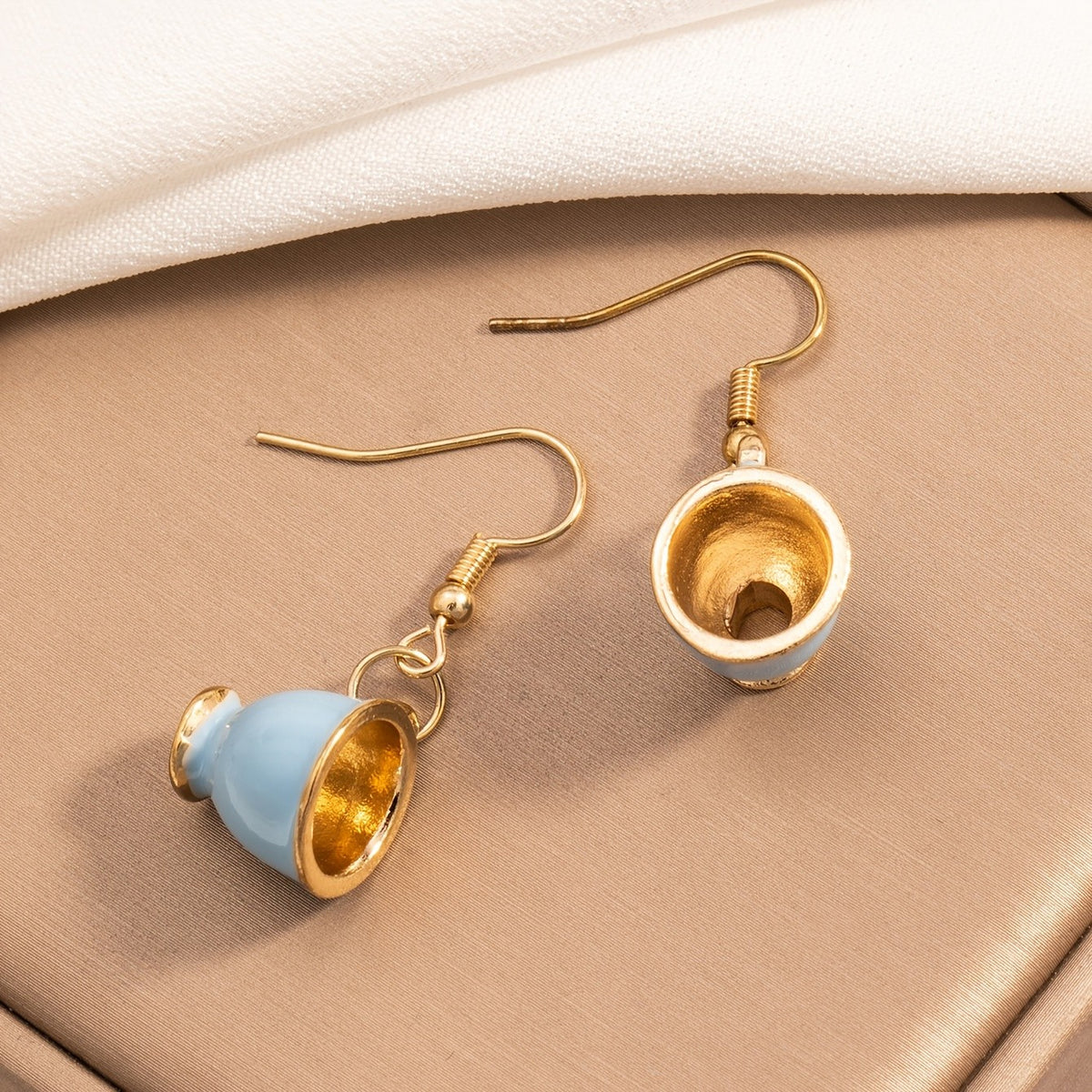 Porcelain Heart & Teacup Earrings