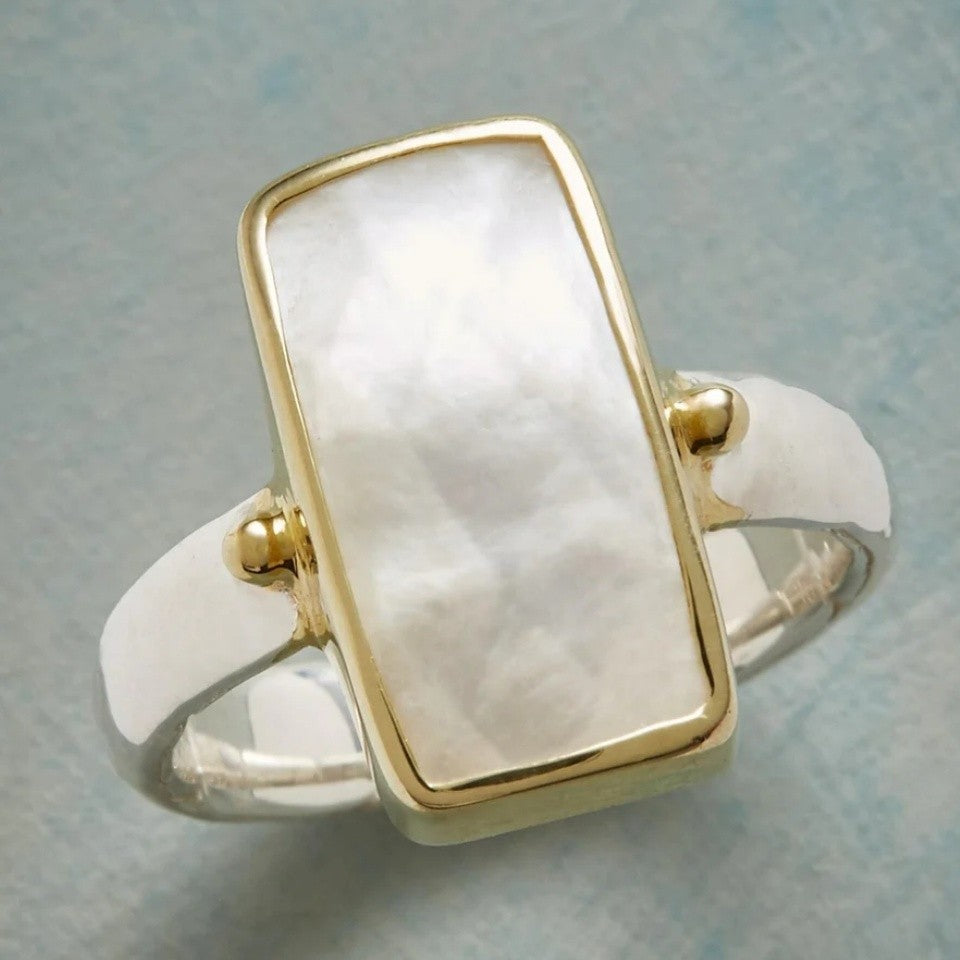 Rectangular Moonstone Ring