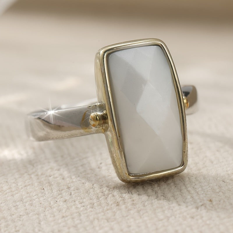 Rectangular Moonstone Ring
