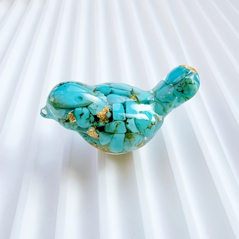 Turquoise Crushed Stone Bird
