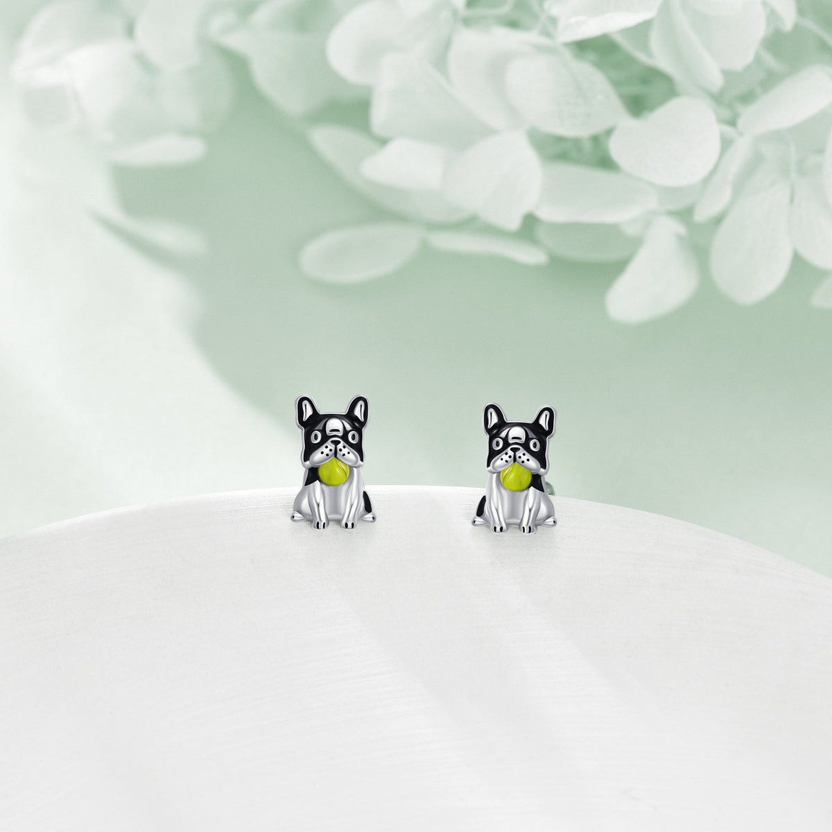 Black Dog Stud Earrings