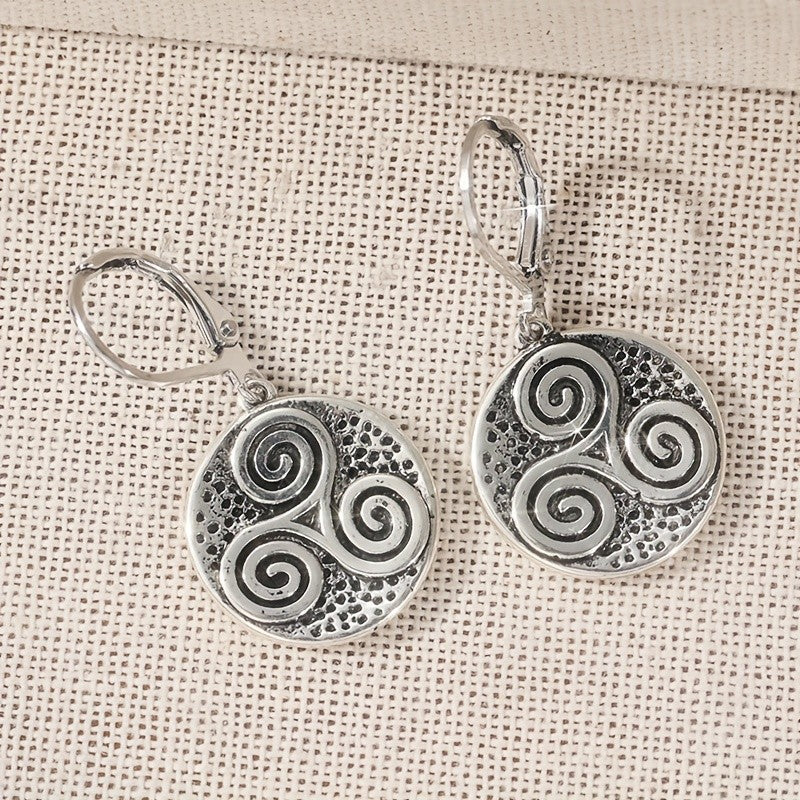 Triple Spiral Drop Earrings