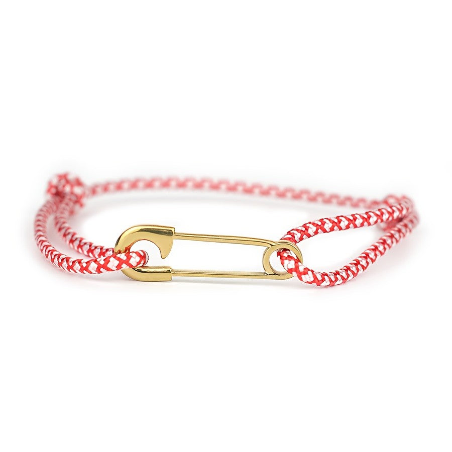 Woven Safety Pin Bracelet