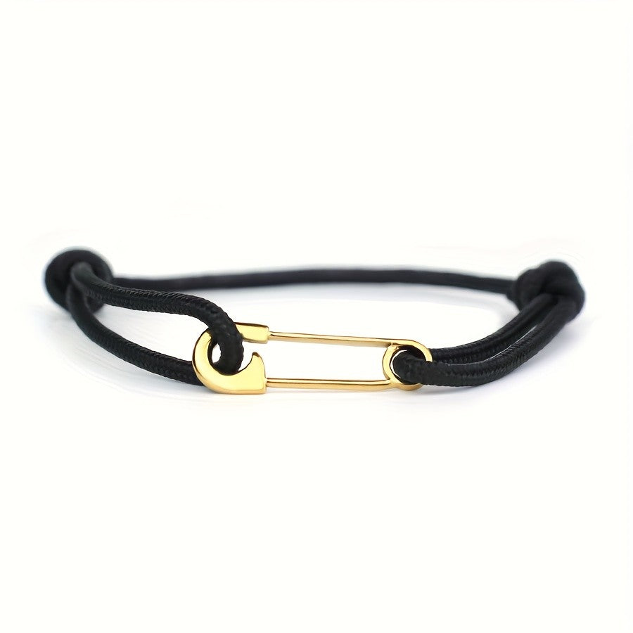 Woven Safety Pin Bracelet