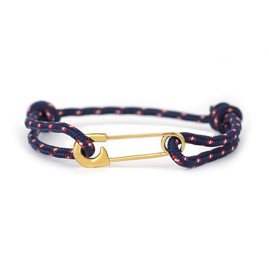 Woven Safety Pin Bracelet