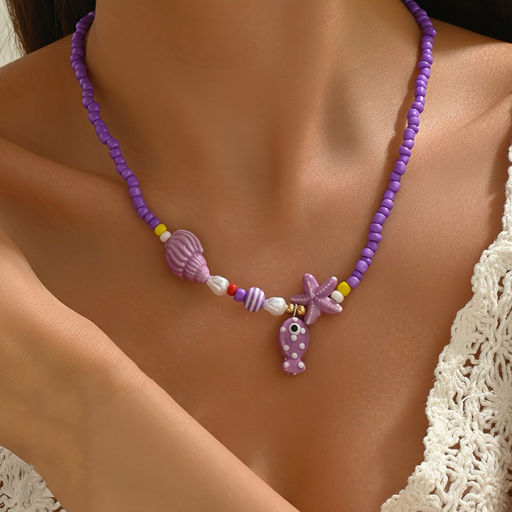 Ocean Charm Bead Necklace