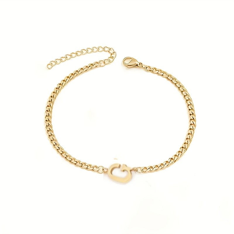 Initial Letter Curb Chain Bracelet