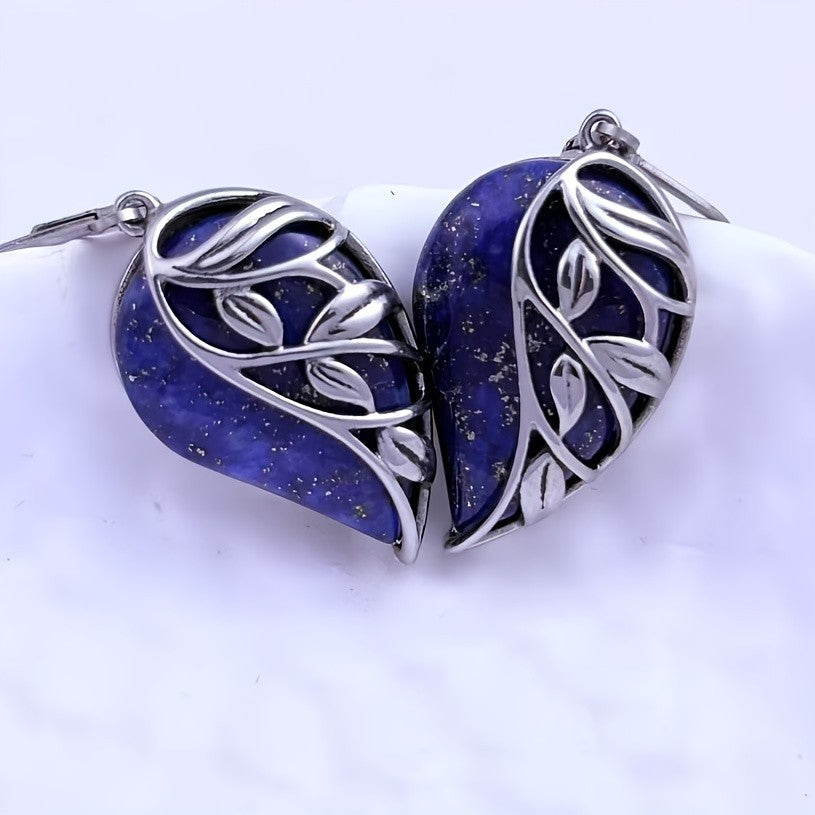 Lapis Lazuli Vine Leaf Drop Earrings